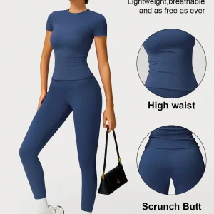 Women Wicking Round Top And Pants